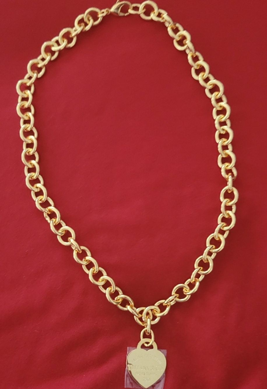 Inspired Tiff 17" Gold Chain Link Necklace - Women's Fashion Jewelry